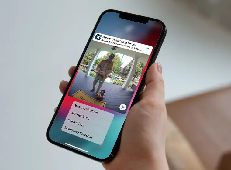 Demonstration of Arlo Home Security Widget on an iPhone